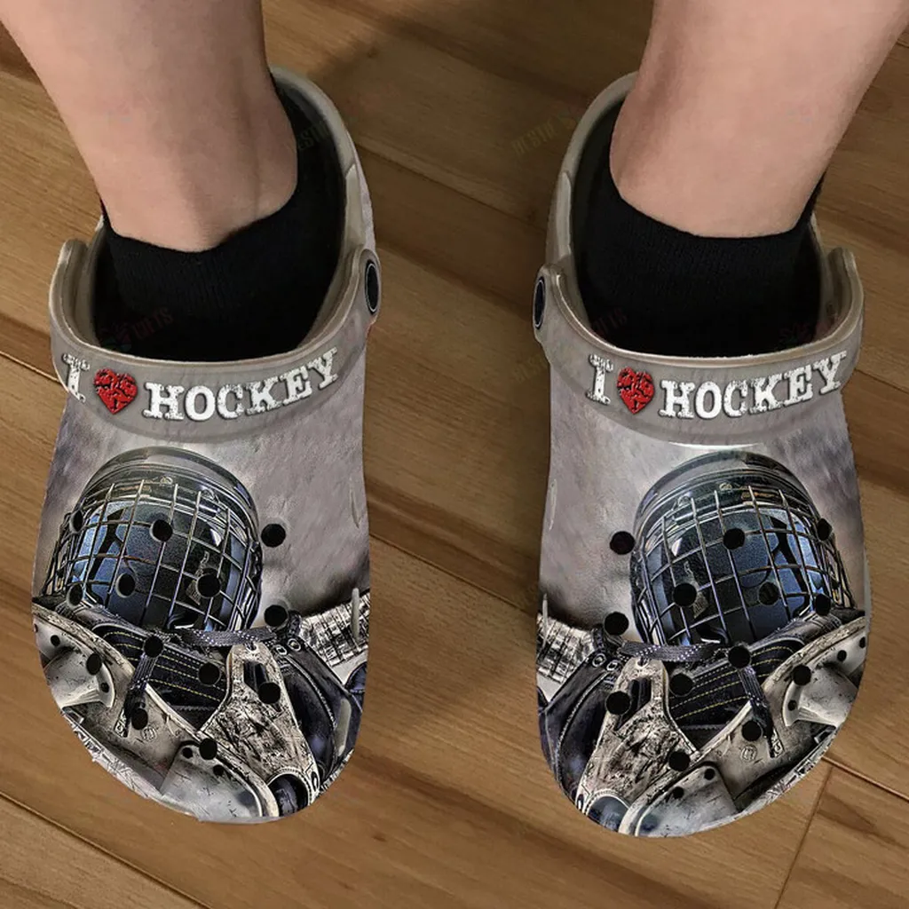 I Love Hockey Crocs Classic Clogs