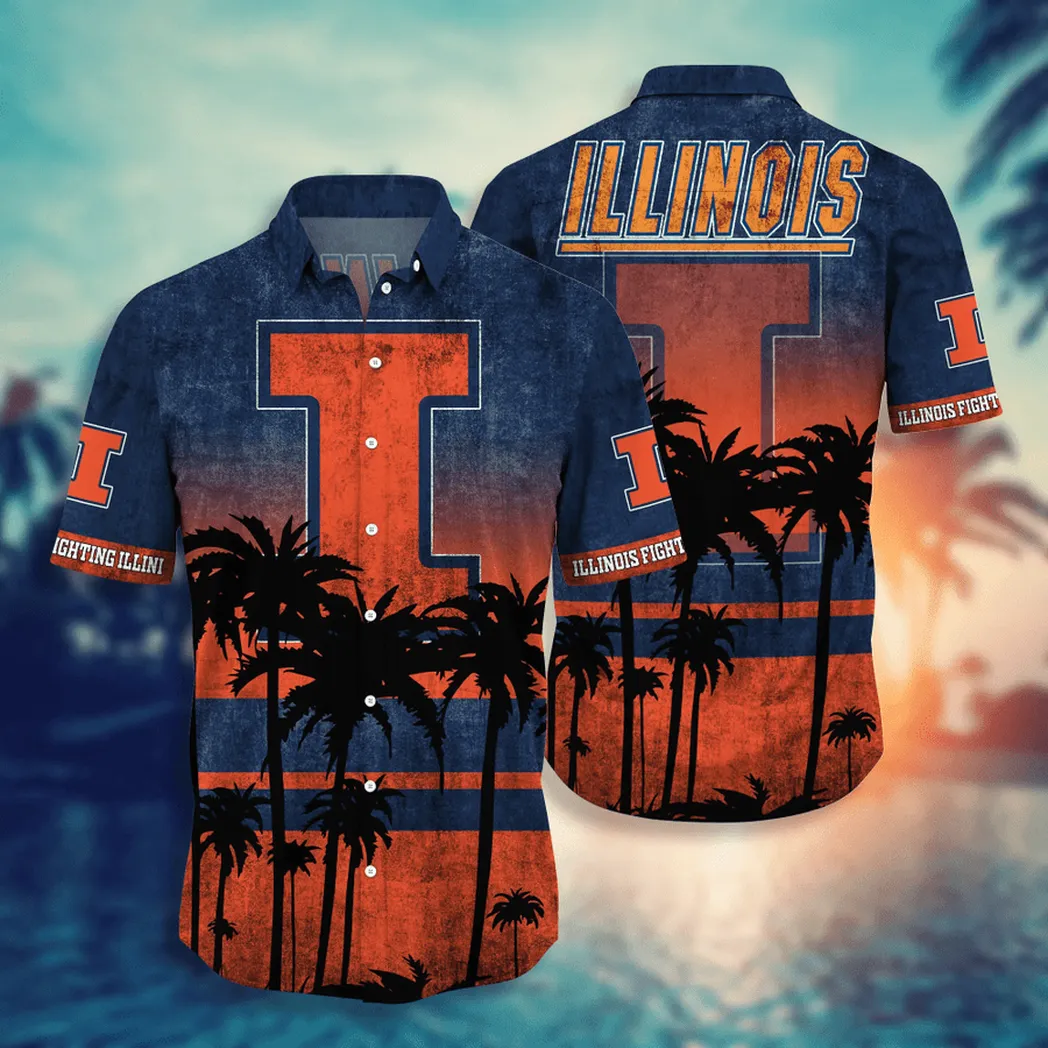 Illinois Fighting Illini Aloha Hawaiian Shirt, Style Hot Trending Summer VPHWA2451153859