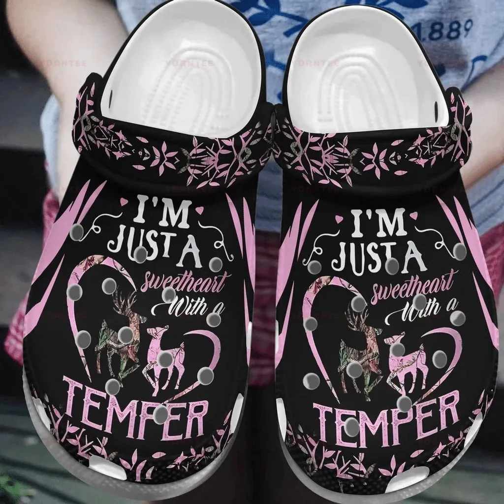 Im Just A Sweetheart With Temper Gift For Lover Rubber Crocs Clog