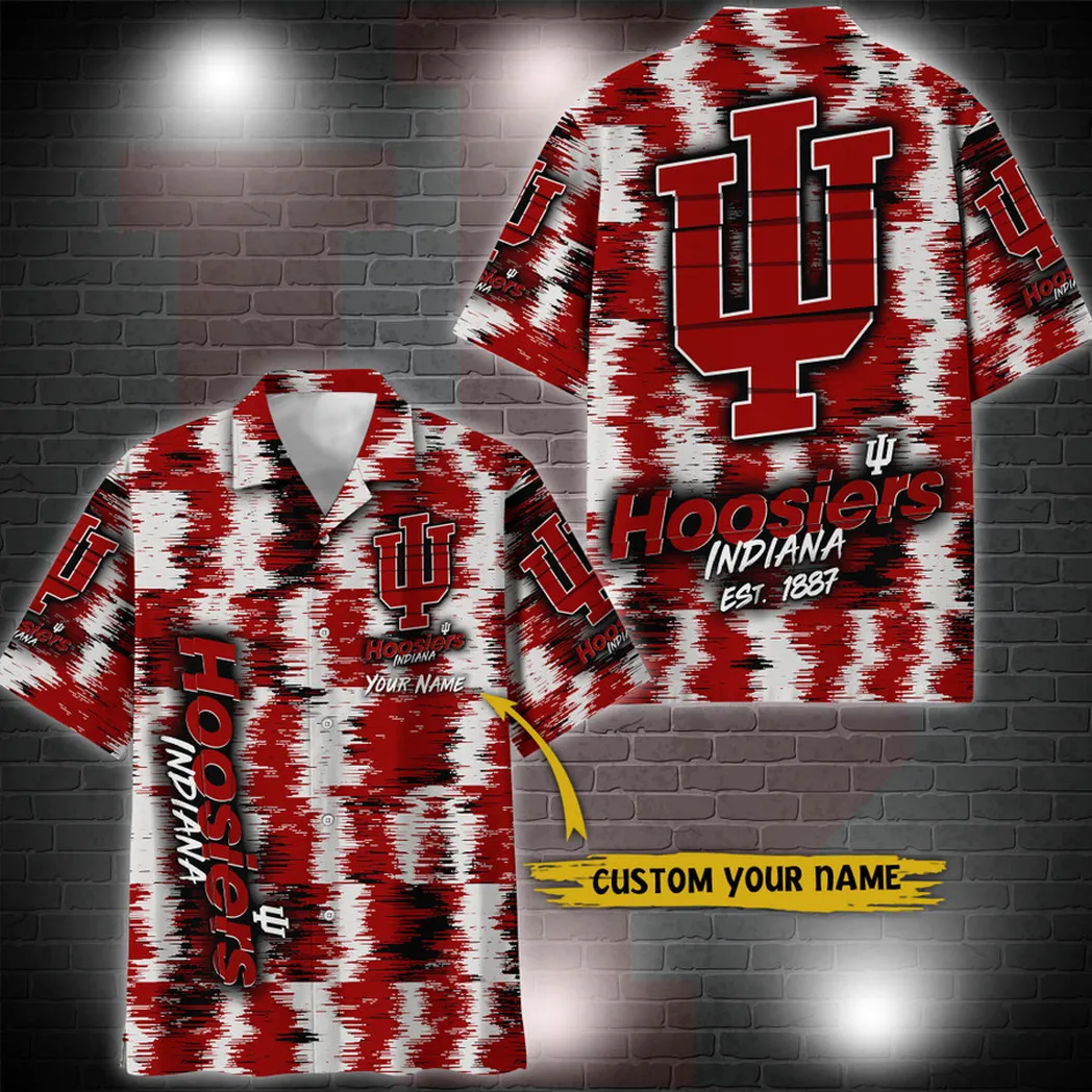 Indiana Hoosiers Aloha Hawaiian Shirt Custom Your Name, Sport 3D Shirt, Gift For Fan VPHWA2451152033