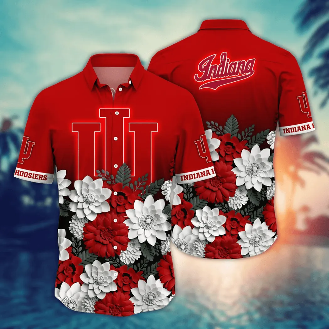 Indiana Hoosiers NCAA Flower Aloha Hawaiian Shirt, Summer Football Shirts VPHWA2451155113