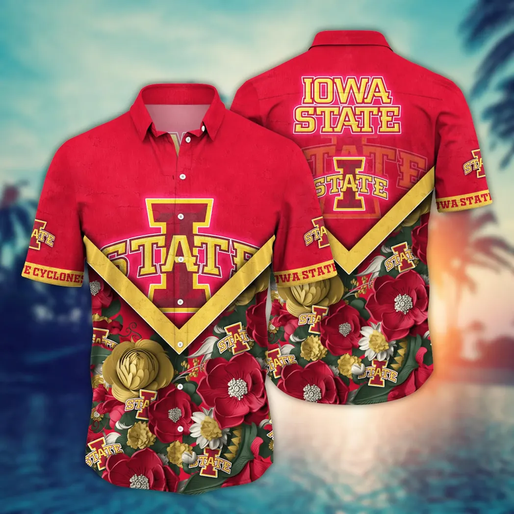 Iowa State Cyclones NCAA Flower Aloha Hawaiian Shirt, Custom Summer Football Shirts VPHWA2451153714