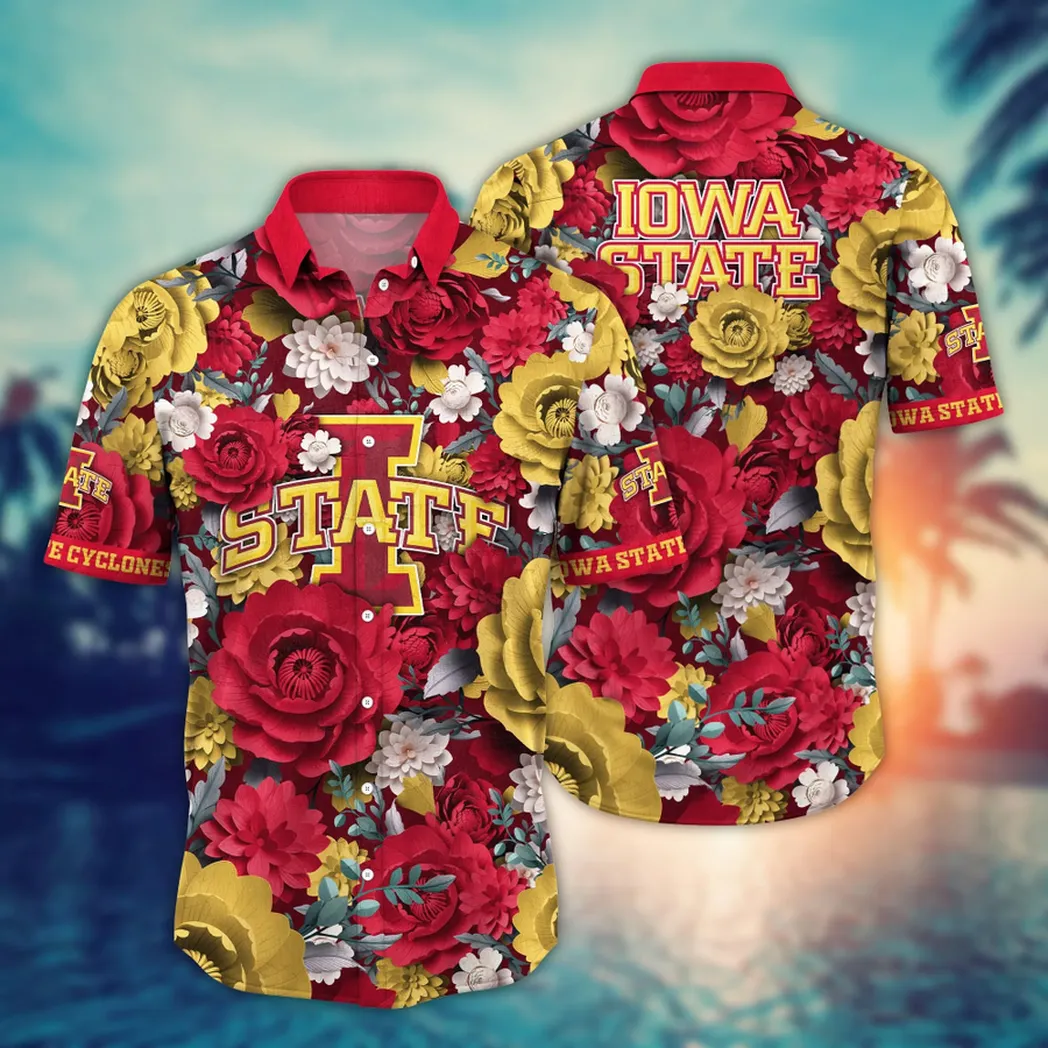 Iowa State Cyclones NCAA Flower Aloha Hawaiian Shirt, Custom Summer Football Shirts VPHWA2451153724