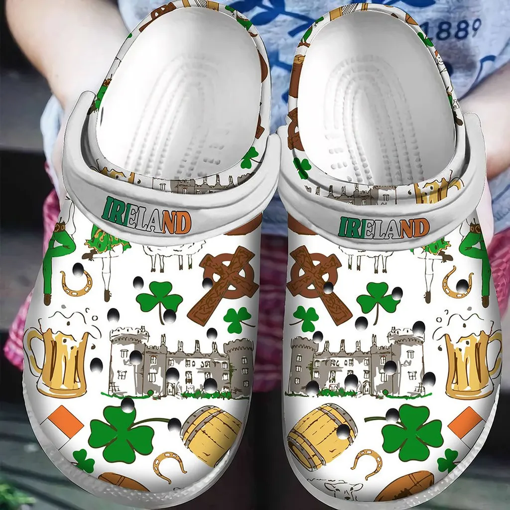 Ireland Gift For Fan Classic Water Rubber Crocs Clog