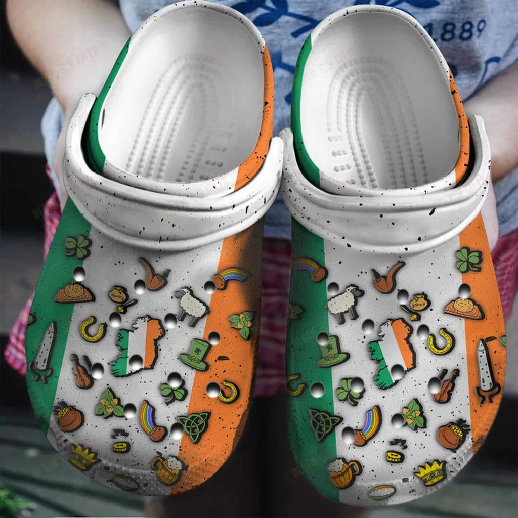 Irish Flag Symbol Crocs Classic Clogs