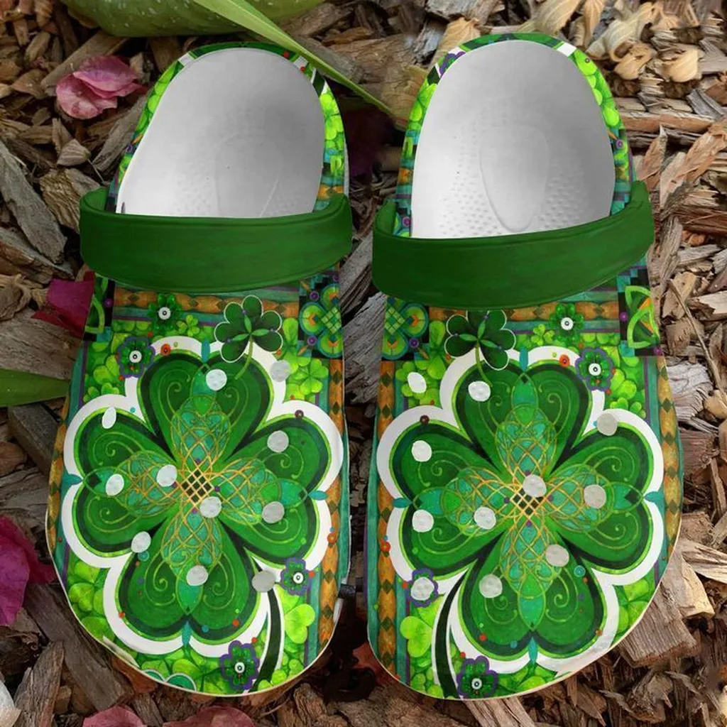 Irish Lucky 4-Leaf Clover Crocs Classic Clogs