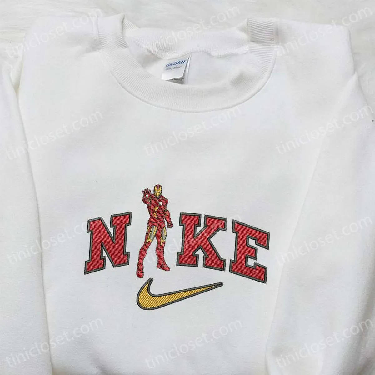 Iron Man x Nike Movie Embroidered Sweatshirt, Marvel Universe Embroidered Shirt, Nike Inspired Embroidered Shirt