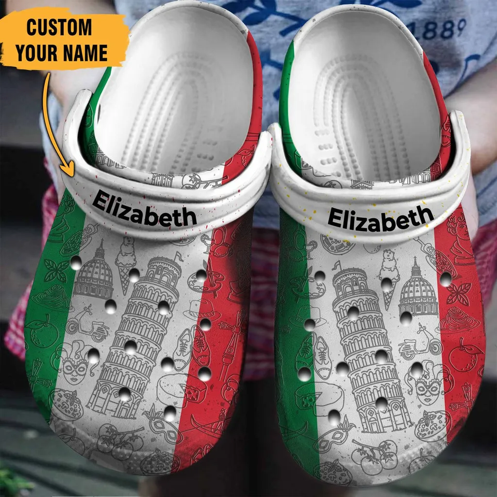 Italia Flag Gift For Fan Classic Water Rubber Crocs Clog