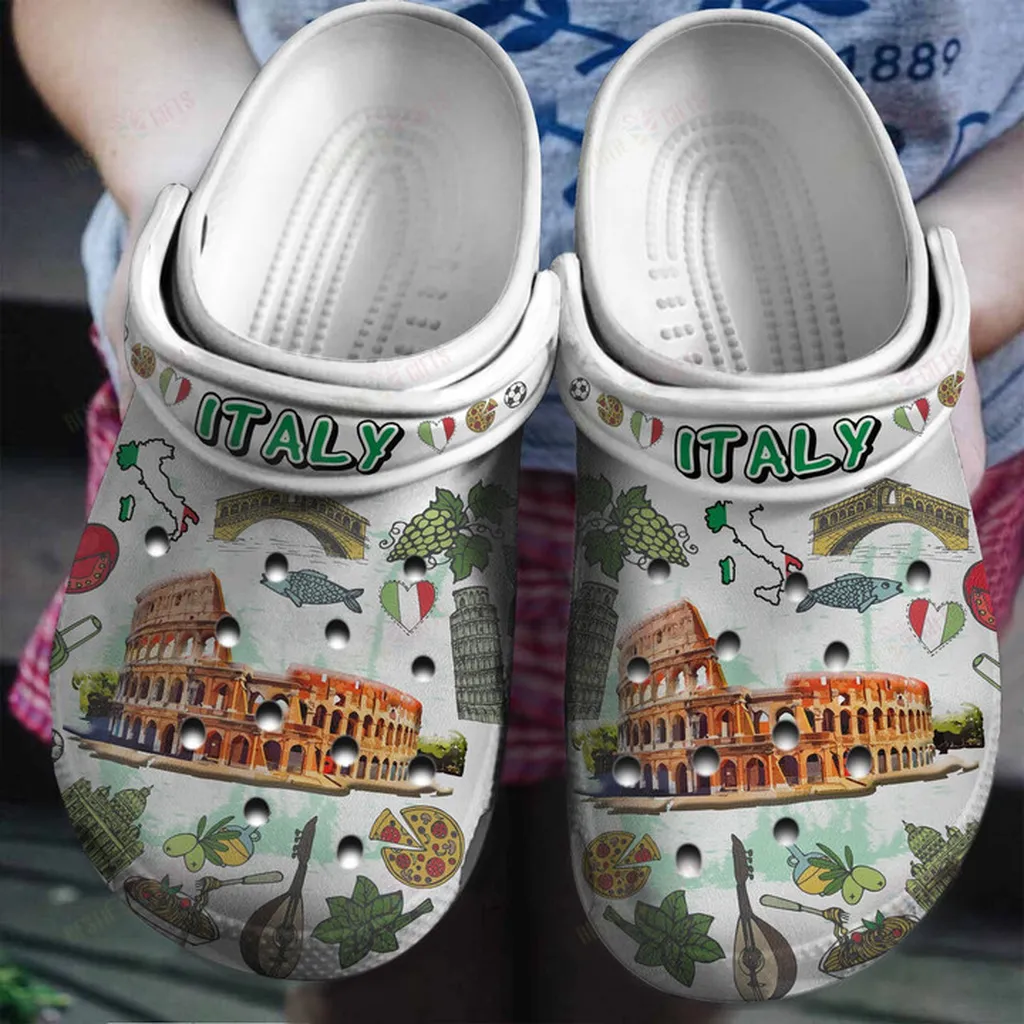 Italy Symbols Crocs Classic Clogs