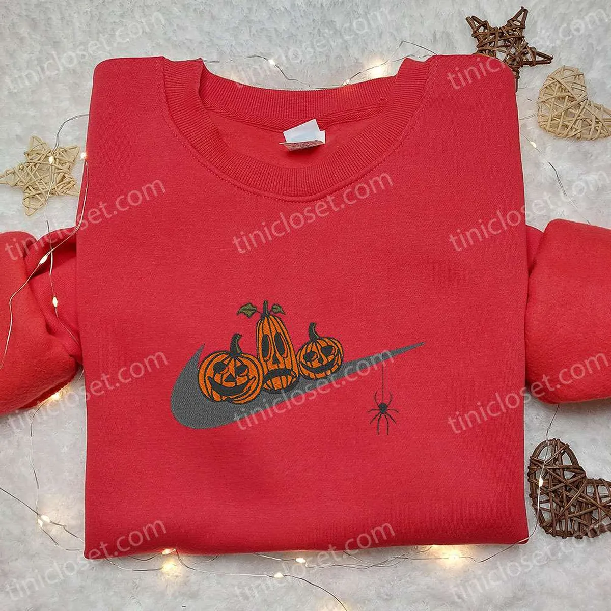 Jack-o?lantern x Nike Embroidered Hoodie, Nike Inspired Embroidered Shirt, Best Hallowee Gift Ideas