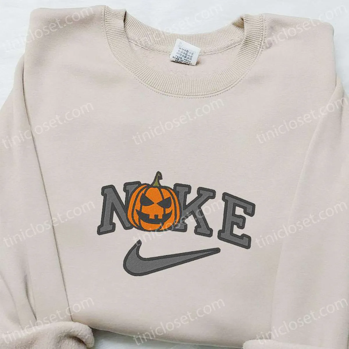 Jack O?Lantern x Nike Embroidered Shirt, Halloween Embroidered Hoodie, Nike Inspired Embroidered Sweatshirt