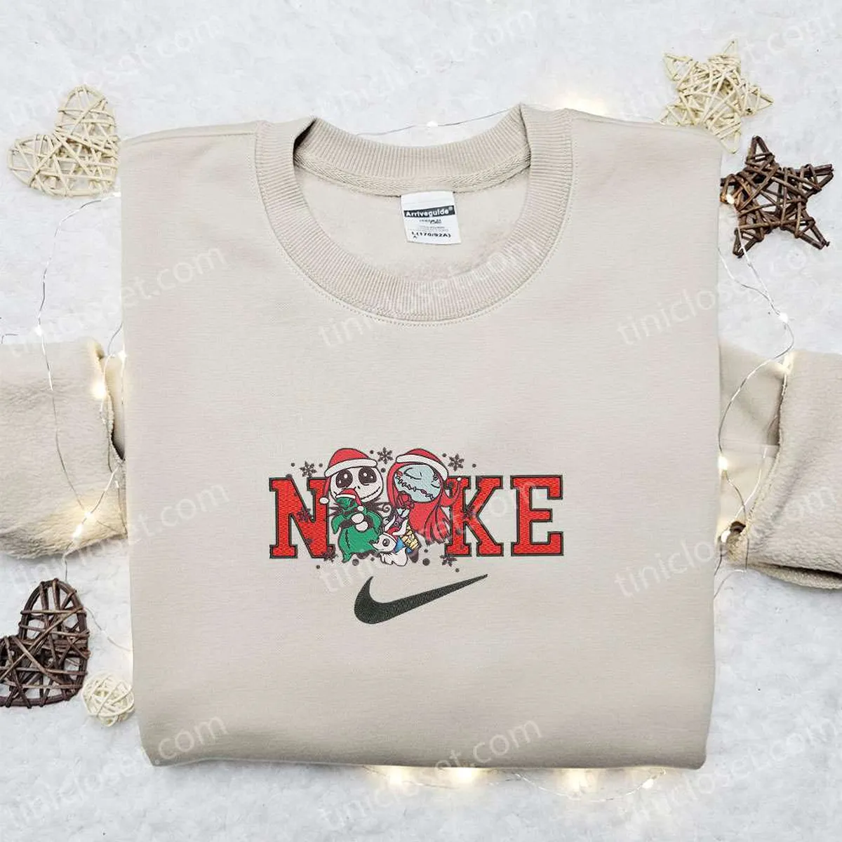 Jack Sally and Oogie Boogie x Nike Christmas Embroidered Sweatshirt, Movie Merry Christmas Embroidered Shirt, Best Christmas Day Gift Ideas