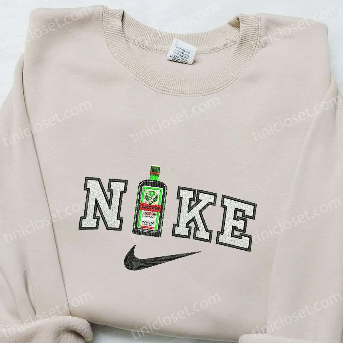 Jagermeister x Nike Embroidered Hoodie, Favorite Drink Embroidered Shirt, Nike Inspired Embroidered Shirt