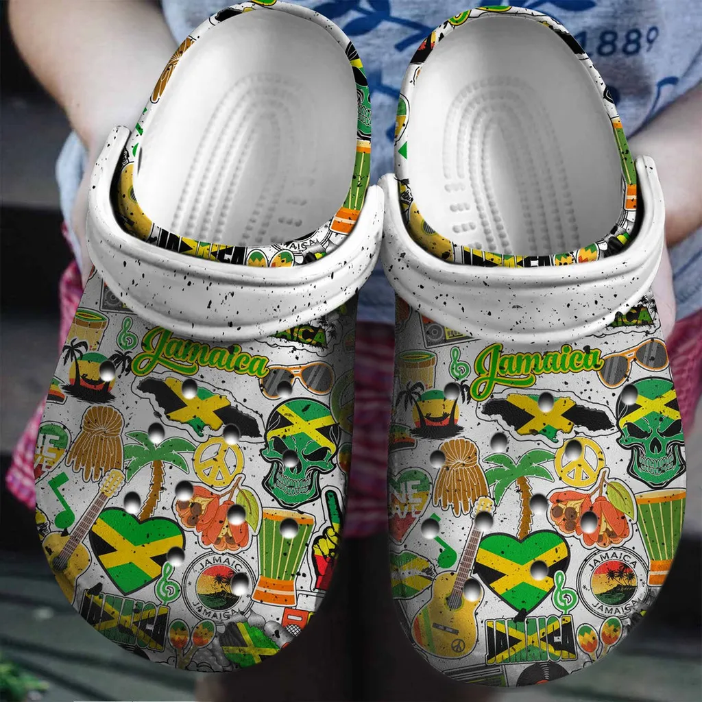 Jamaican Symbols For Men And Women Rubber Crocs Clog