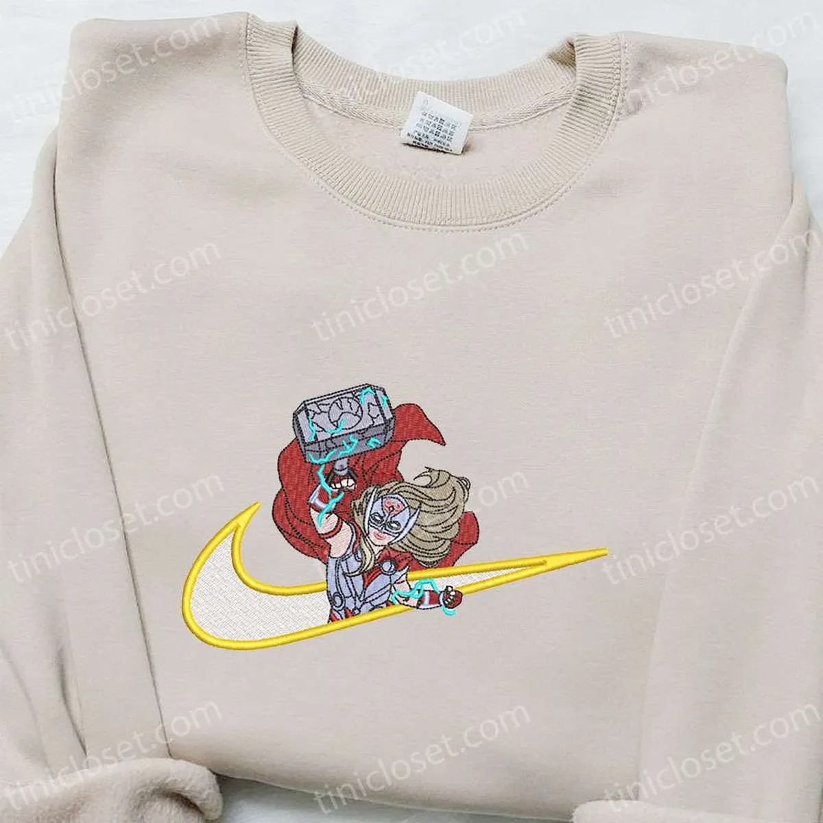 Jane Foster x Swoosh Movie Embroidered Hoodie, Marvel Universe Embroidered Hoodie, Best Gift Ideas for Family