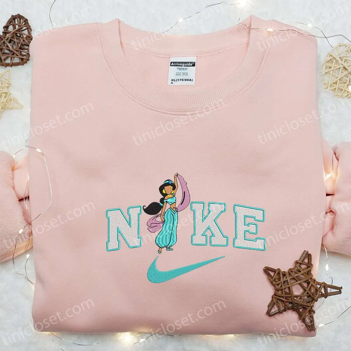 Jasmine x Nike Embroidered Shirt, Disney Princess Embroidered Hoodie, Best Gift Ideas