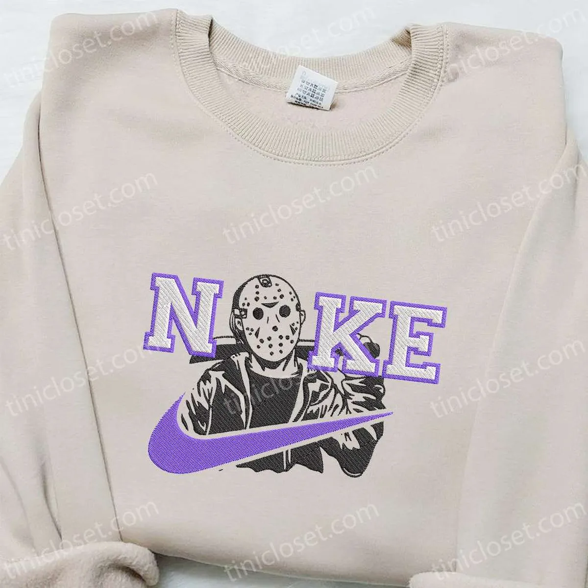 Jason Voorhees x Nike Embroidered Hoodie, Nike Inspired Embroidered Shirt, Best Halloween Gift Ideas