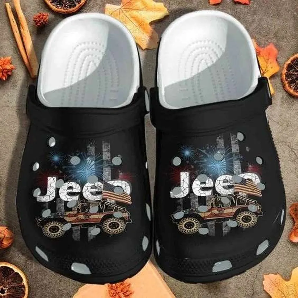 Jeep Car American Flag Crocs Crocband Clog