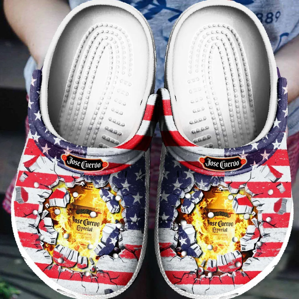 Jose Cuervo American Flag Rubber Crocs Clog