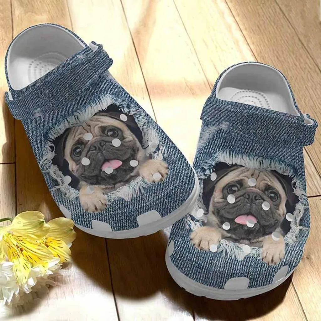 Joyful Little Pug Cartoon Clogs Crocs