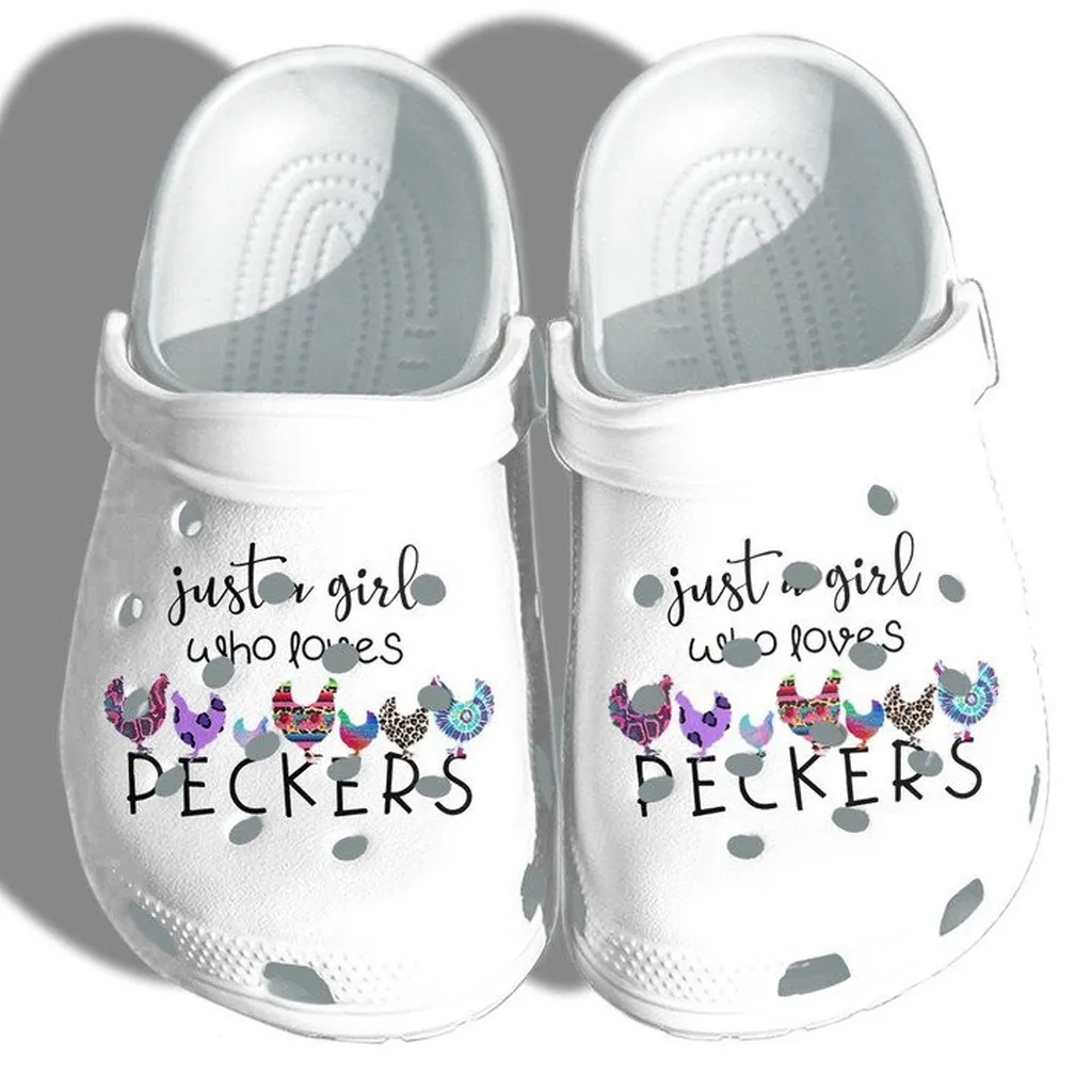 Just A Girl Who Loves Peckers Chicken Crocs Classic Clogs