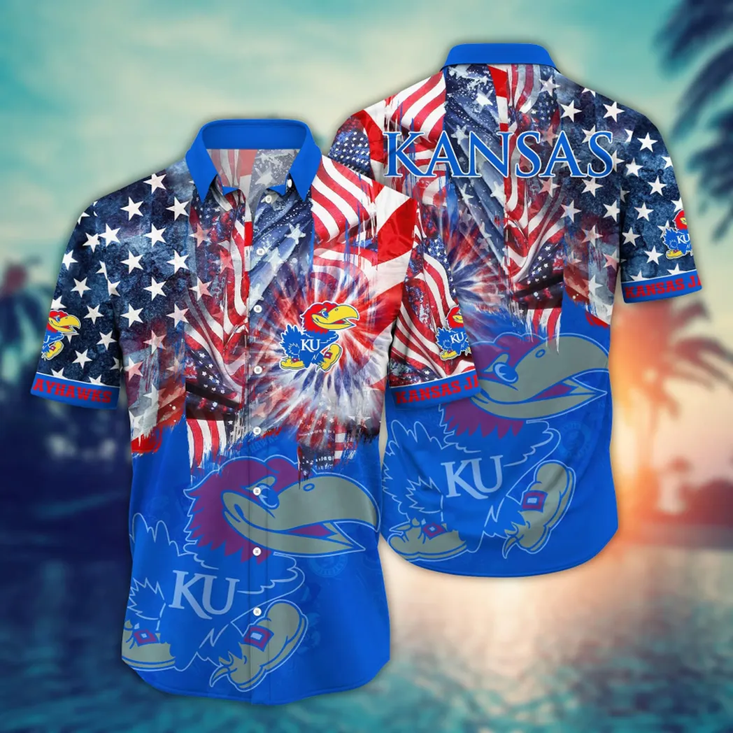 Kansas Jayhawks NCAA Flower Aloha Hawaiian Shirt, Summer Football Shirts VPHWA2451154082