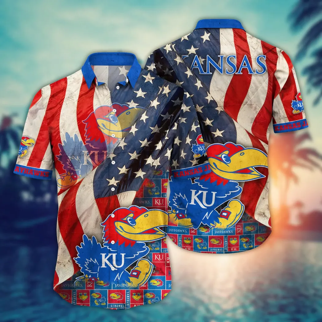 Kansas Jayhawks NCAA Flower Aloha Hawaiian Shirt, Summer Football Shirts VPHWA2451154176