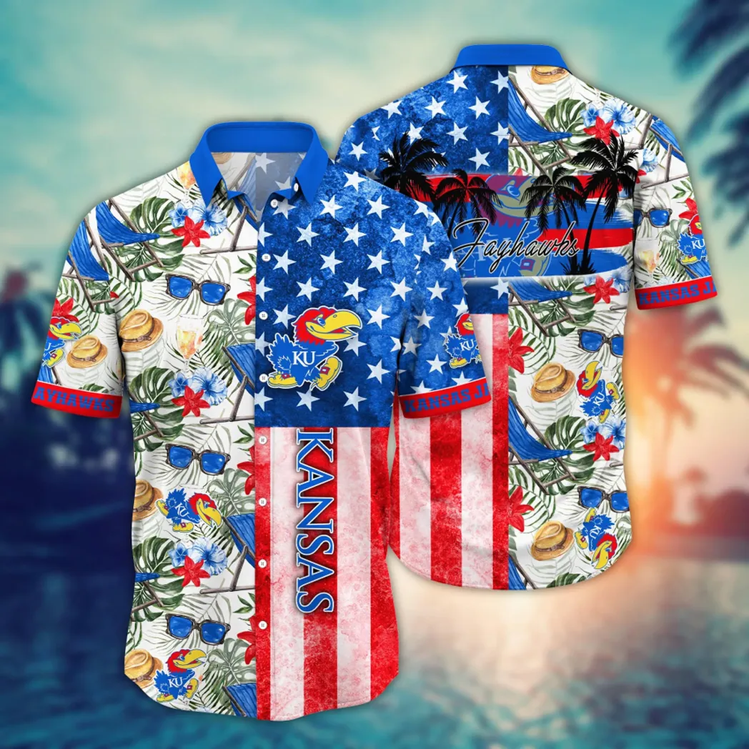 Kansas Jayhawks NCAA Flower Aloha Hawaiian Shirt, Summer Football Shirts VPHWA2451154263