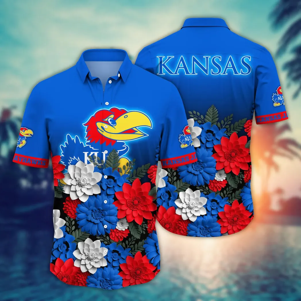 Kansas Jayhawks NCAA Flower Aloha Hawaiian Shirt, Summer Football Shirts VPHWA2451155103