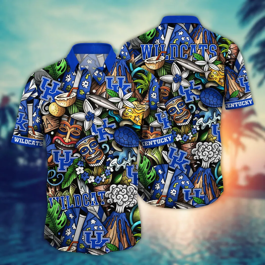 Kentucky Wildcats NCAA Flower Aloha Hawaiian Shirt, Custom Summer Football Shirts VPHWA2451154318