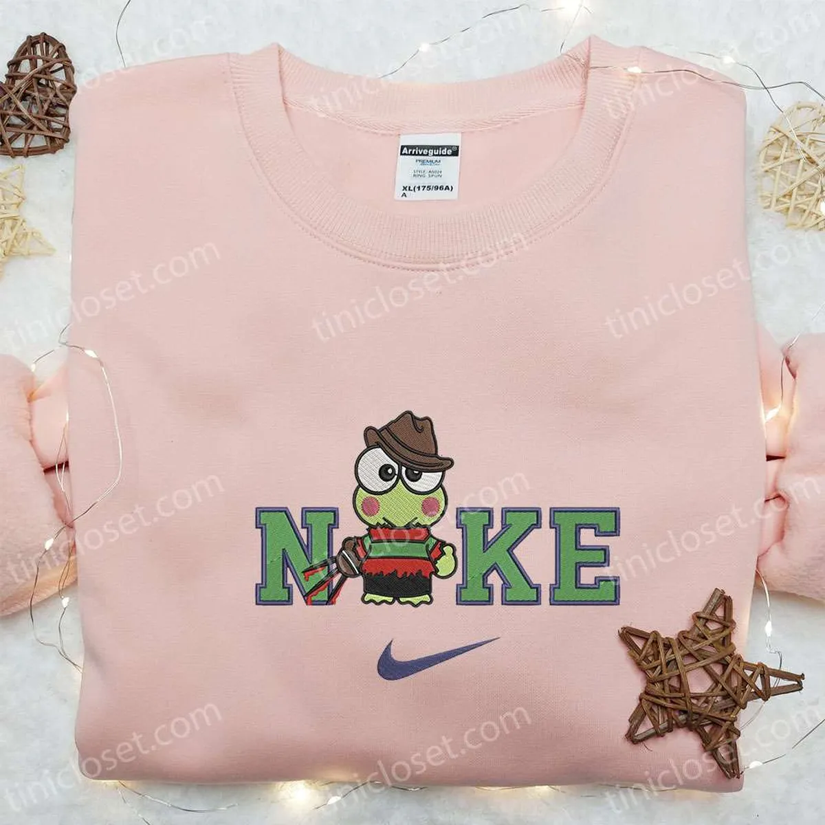 Keroppi Freddy Krueger x Nike Embroidered Sweatshirt, Nike Inspired Embroidered Shirt, The Best Halloween Gift