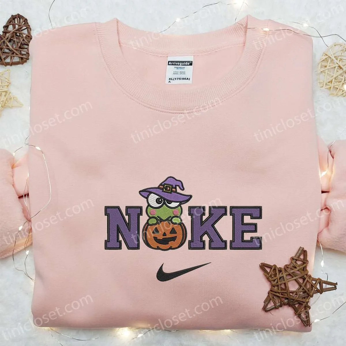 Keroppi Witch x Nike Embroidered Sweatshirt, Nike Inspired Embroidered Shirt, The Best Halloween Gift