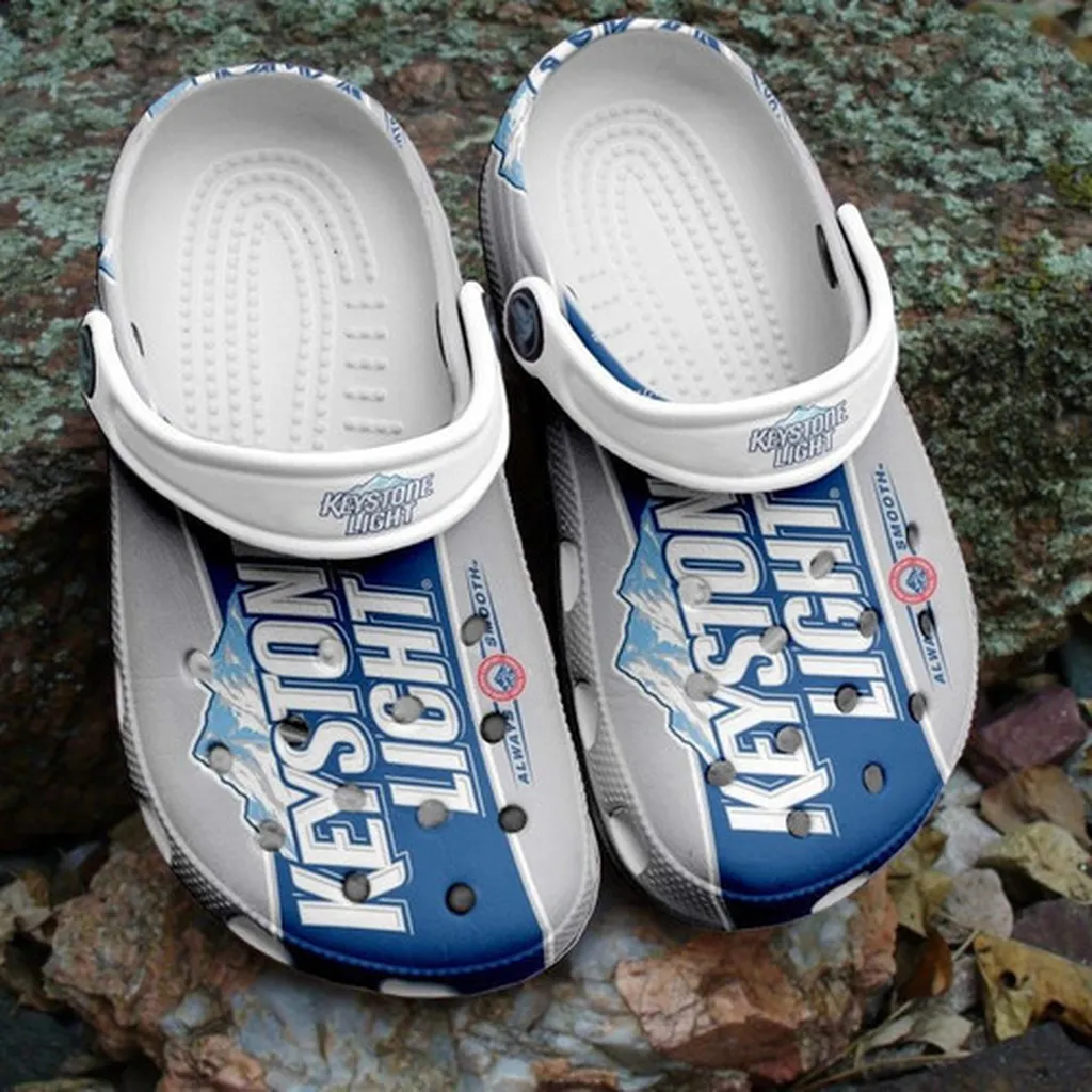 Keystone Light Always Smooth Blue Clogs