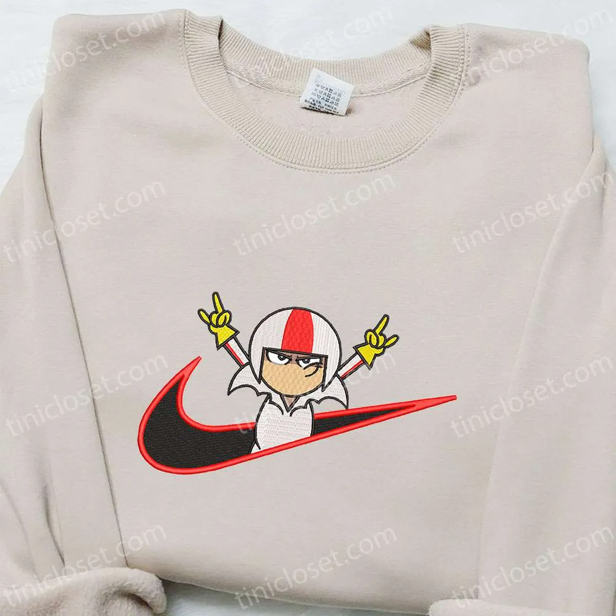 Kick Buttowski x Nike Swoosh Cartoon Embroidered Sweatshirt, Suburban Daredevil Embroidered Shirt, Nike Inspired Embroidered Shirt