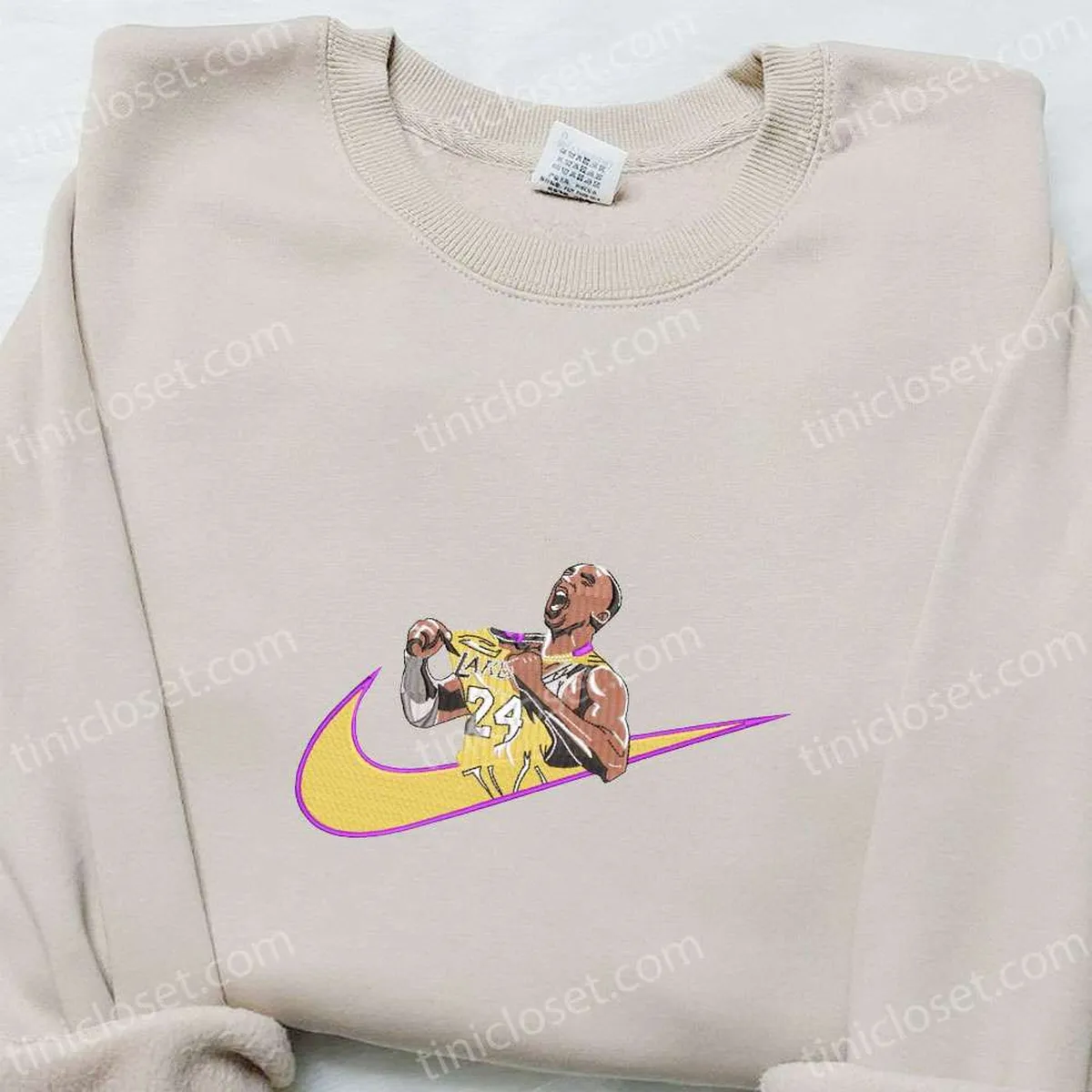 Kobe Bryant x Nike Swoosh Embroidered Shirt, Celebrity Embroidered Hoodie, Sports Embroidered Sweatshirt