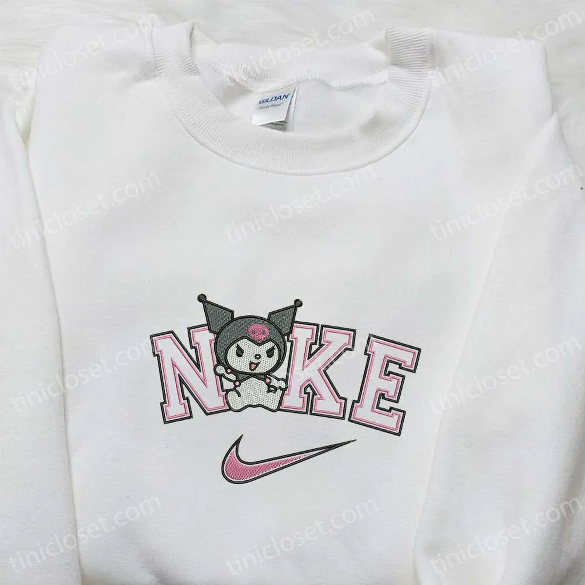 Kuro x Nike Embroidered Shirt, Melo And Kuro Cartoon Embroidered Hoodie, Nike Inspired Embroidered Sweatshirt