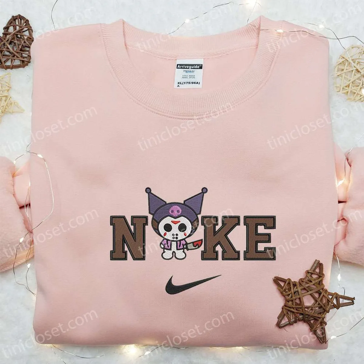 Kuromi Jason Voorhees x Nike Embroidered Sweatshirt, Nike Inspired Embroidered Shirt, The Best Halloween Gift