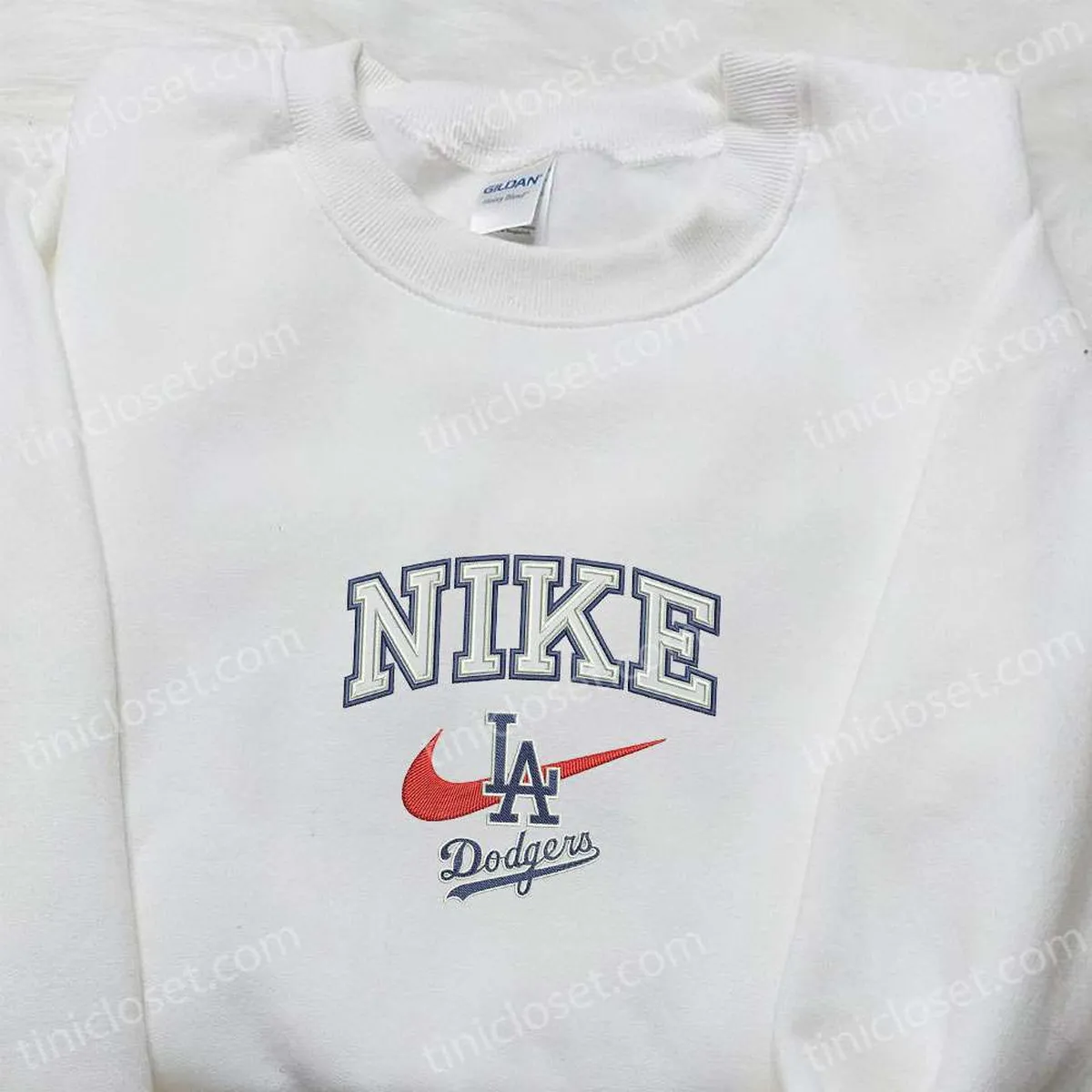 LA Dodgers x Nike Embroidered Shirt, Sports Embroidered Hoodie, Best Gifts For Family