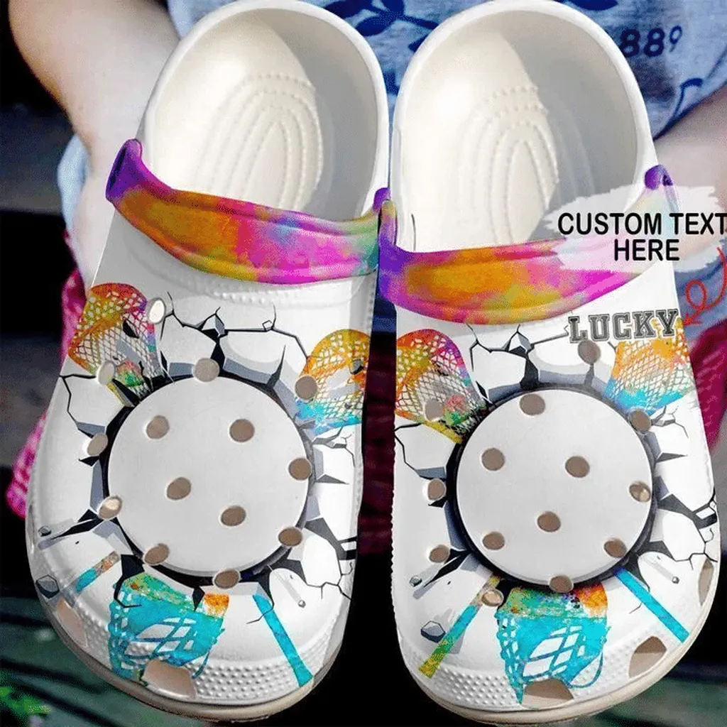 Lacrosse Personalized Crack Crocs Classic Clogs