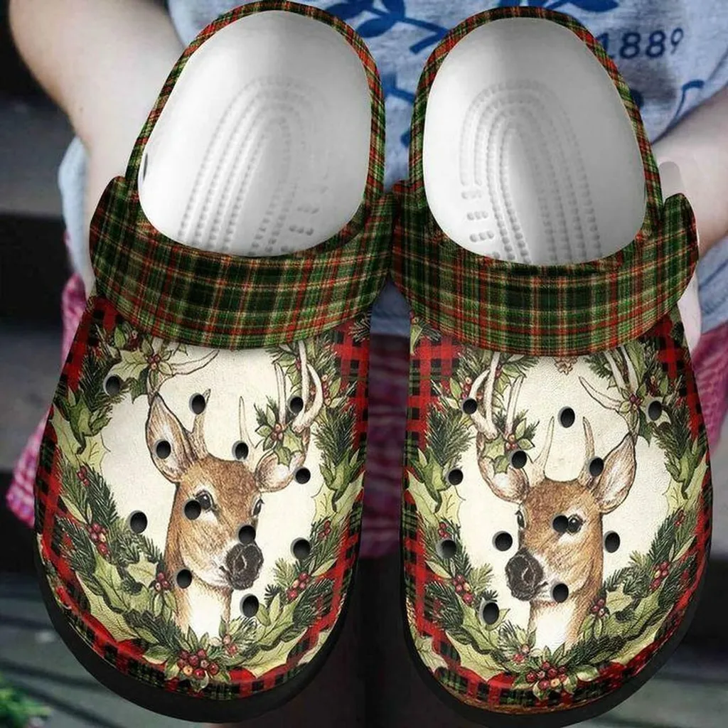 Lady Deer Flower Personalized 102 Gift For Lover Rubber Crocs Clog