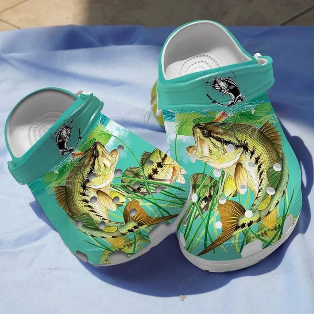 Largemouth Bass Crocs, Personalized Crocs Classic Clogs