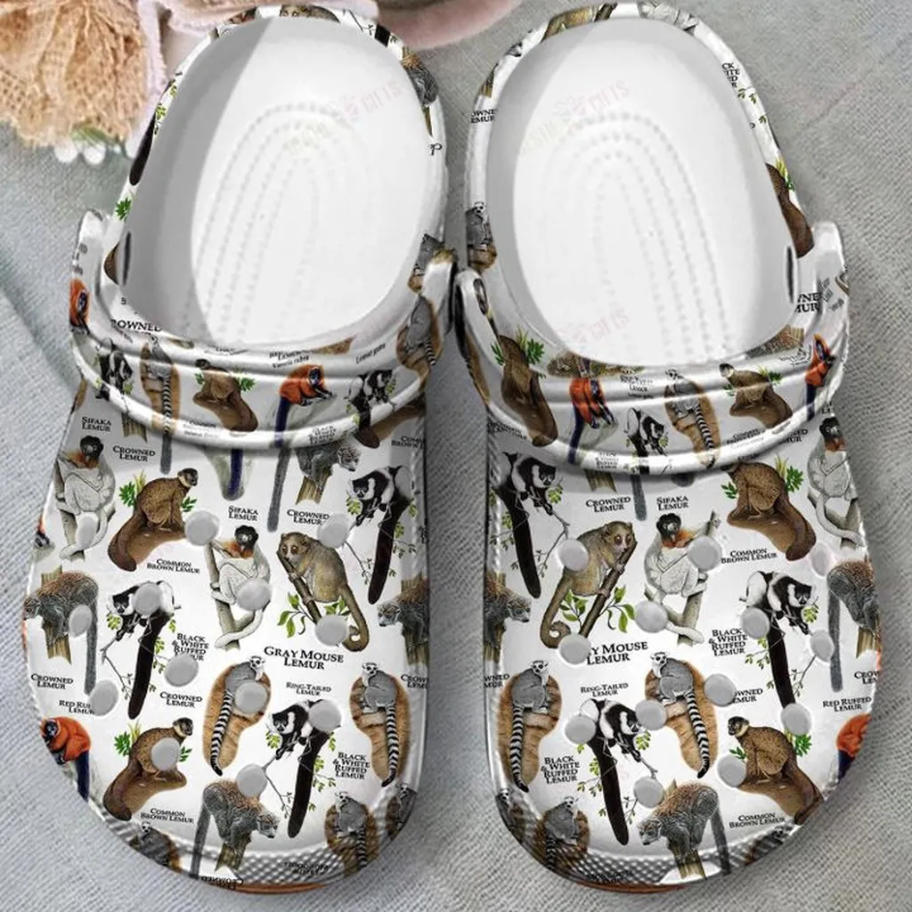 Lemurs Of Madagascar Crocs, Personalized Crocs Classic Clogs