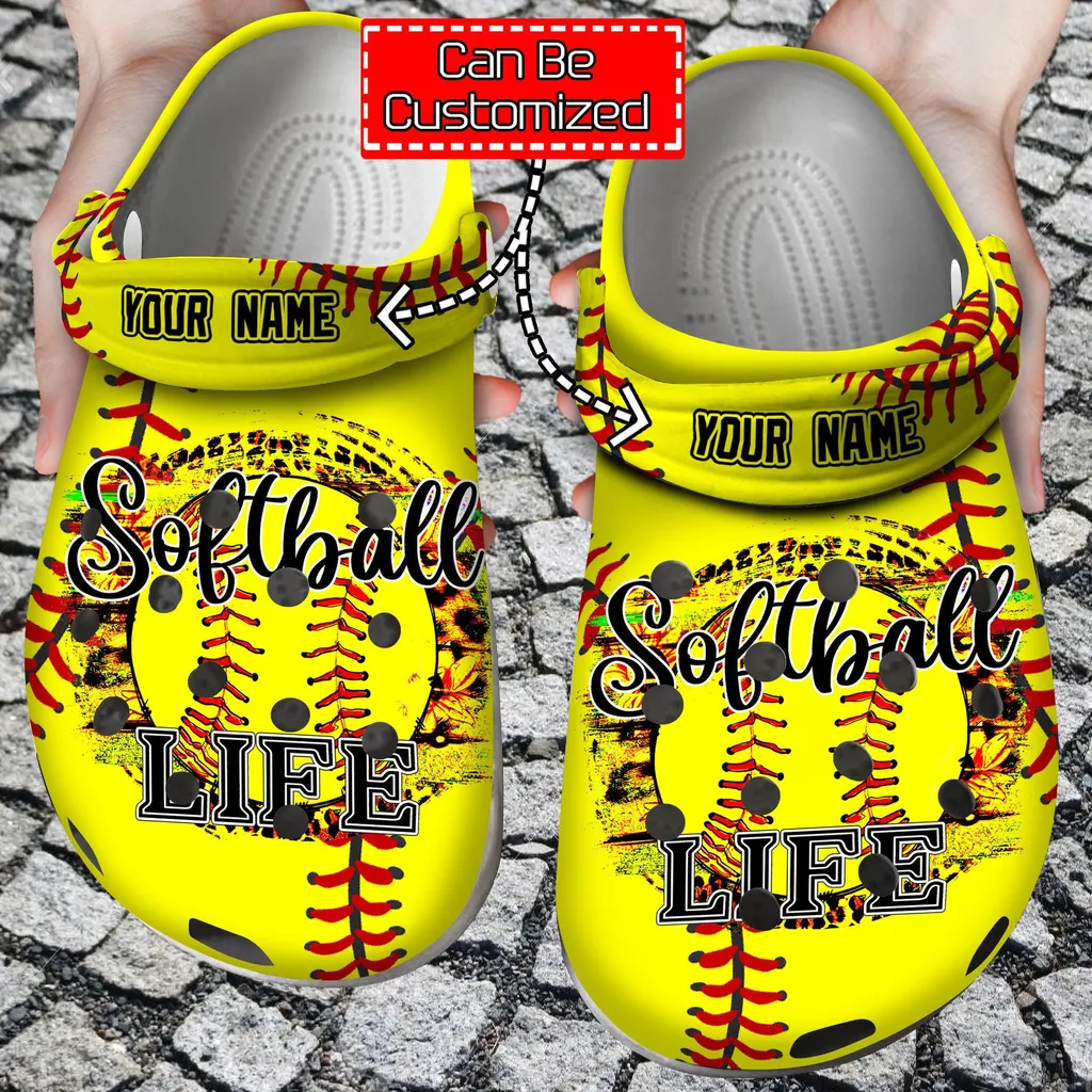 Leoaprd Softball Life Crocs Clog