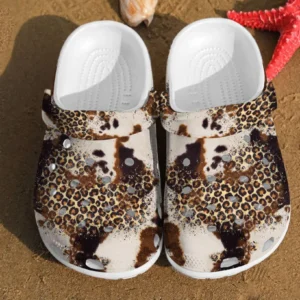 Leopard Glitter Fur Cheetah Rubber Crocs Clog