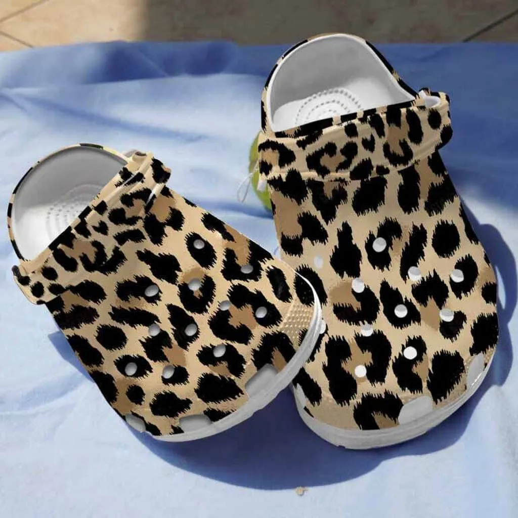 Leopard Skin Clogs Crocs