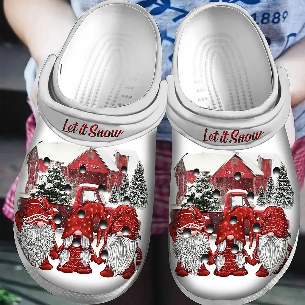 Let It Snow Gnomies Christmas Crocs Crocband Clog