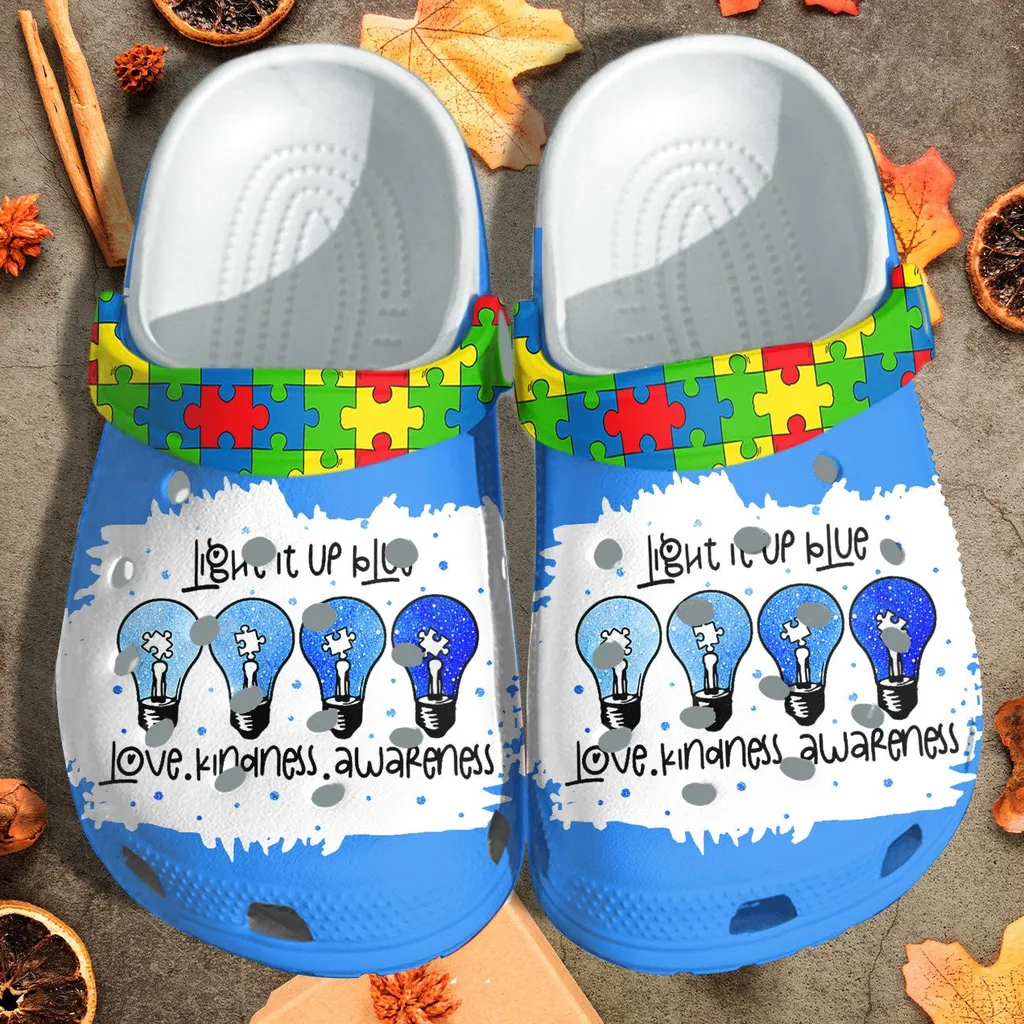 Light It Up Blue Puzzel April Autism Crocs