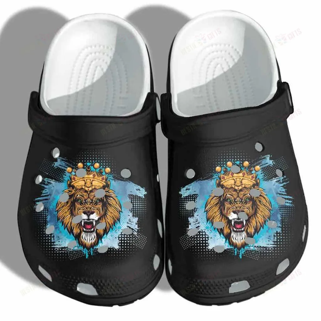 Lion Father Black King Crocs Classic Clogs