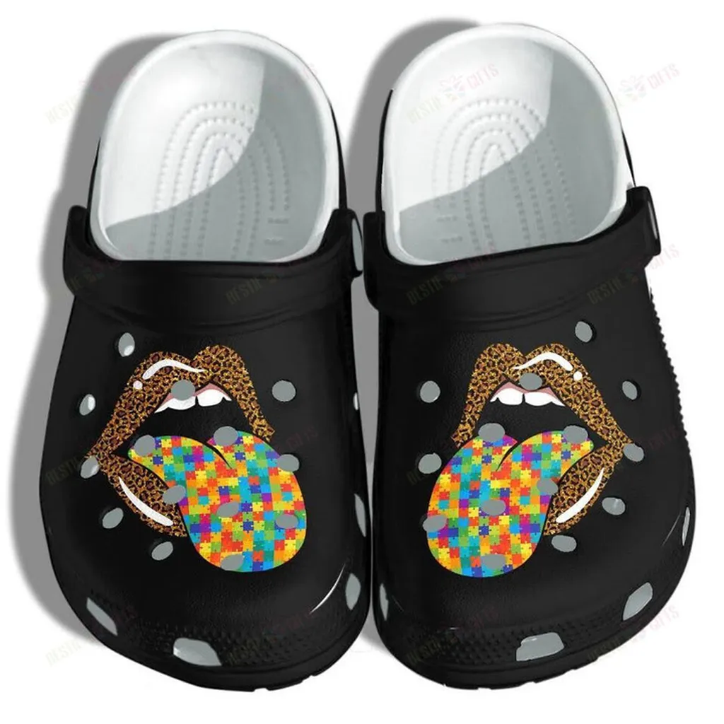 Lip Autism Awareness Merch Crocs Classic Clogs