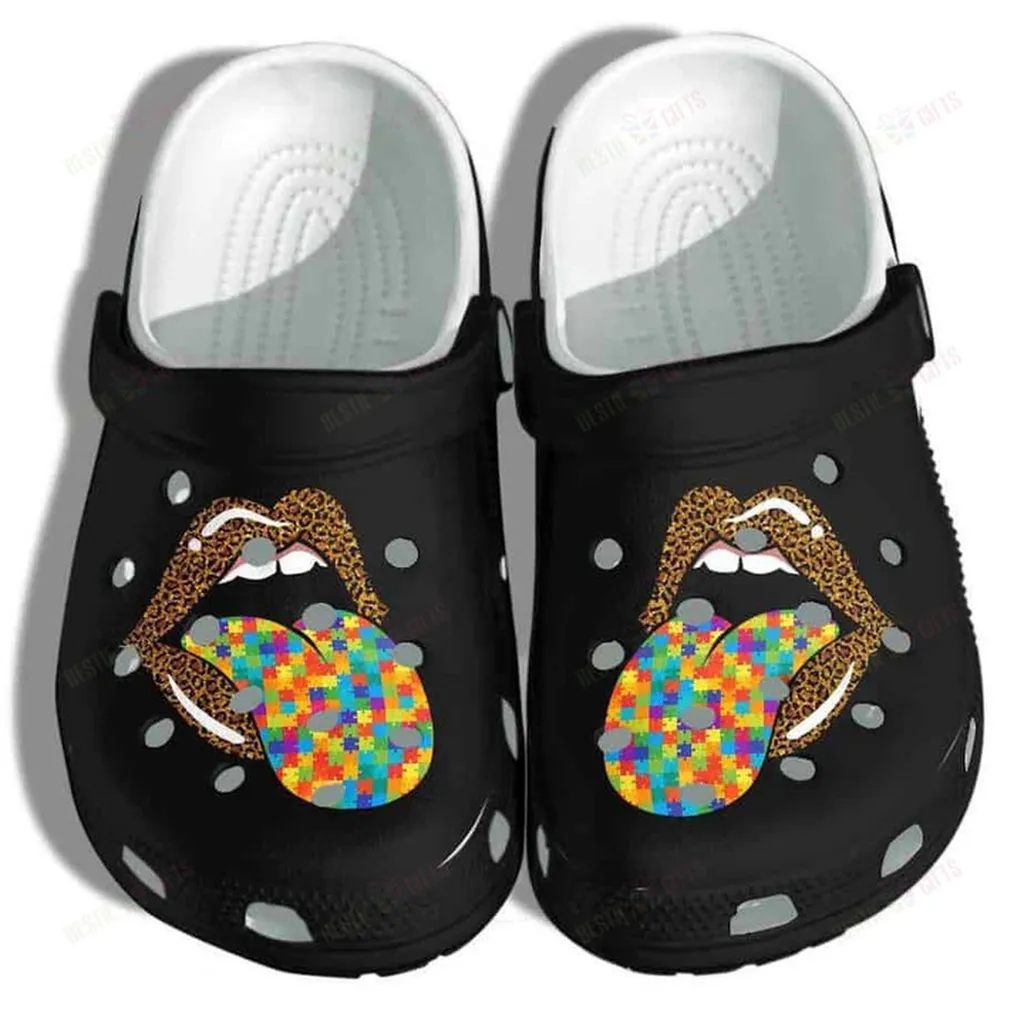 Lip Autism Awareness Merch Crocs, Personalized Crocs Classic Clogs